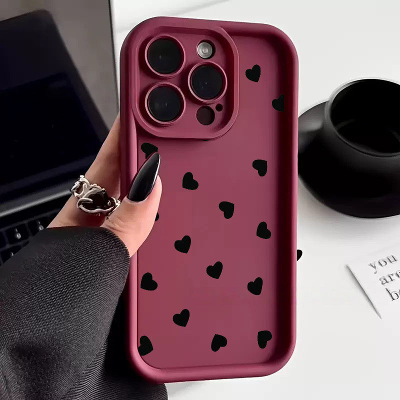 Cute Heart iPhone Phone Case – Full-Cover Protection, Stylish & Girly Design